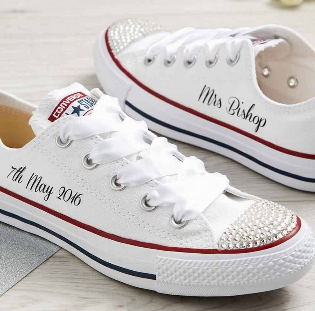 ETSY CONVERSE wedding sneakers with crystal embellishment