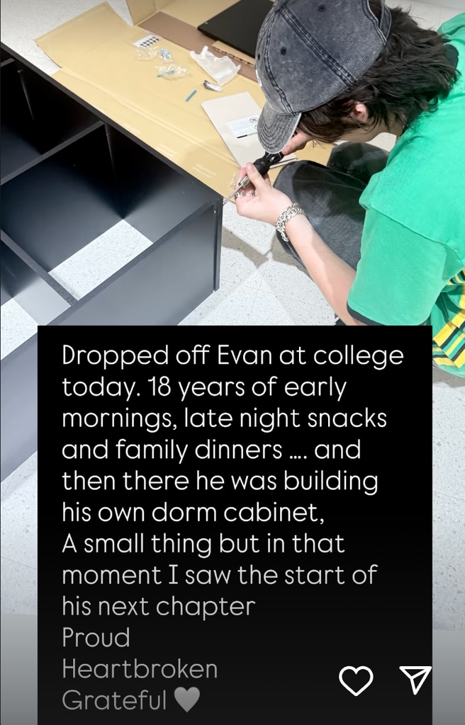 Lauren's message and photo of her son building a draw