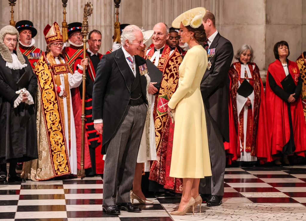 King Charles with daughter-in-law Kate Middleton