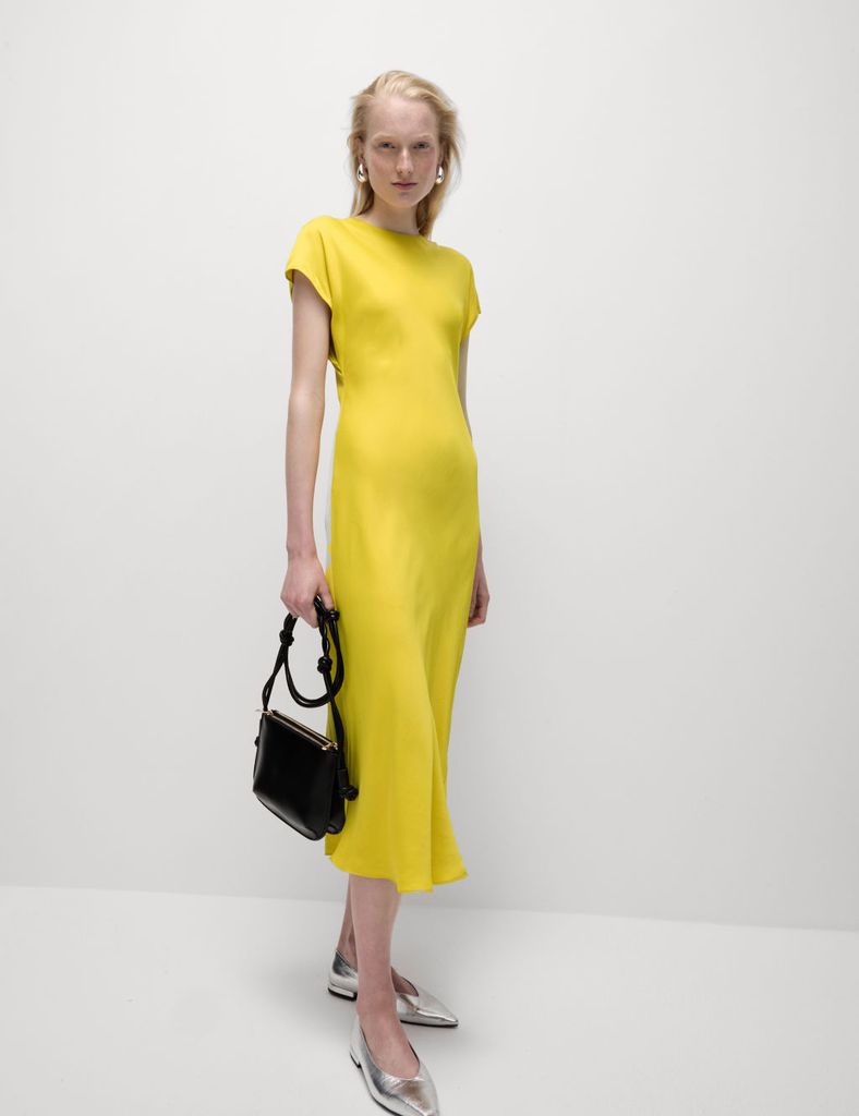 marks and spencer yellow dress 