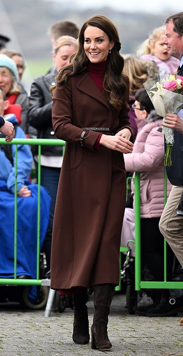 Kate Middleton with her new Hobbs coat in Cornwall