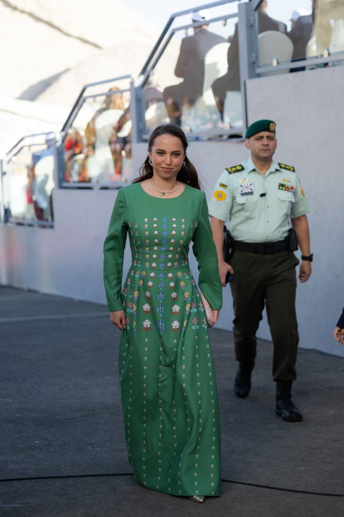 Princess Salma bint Abdullah stunned in a green dress
