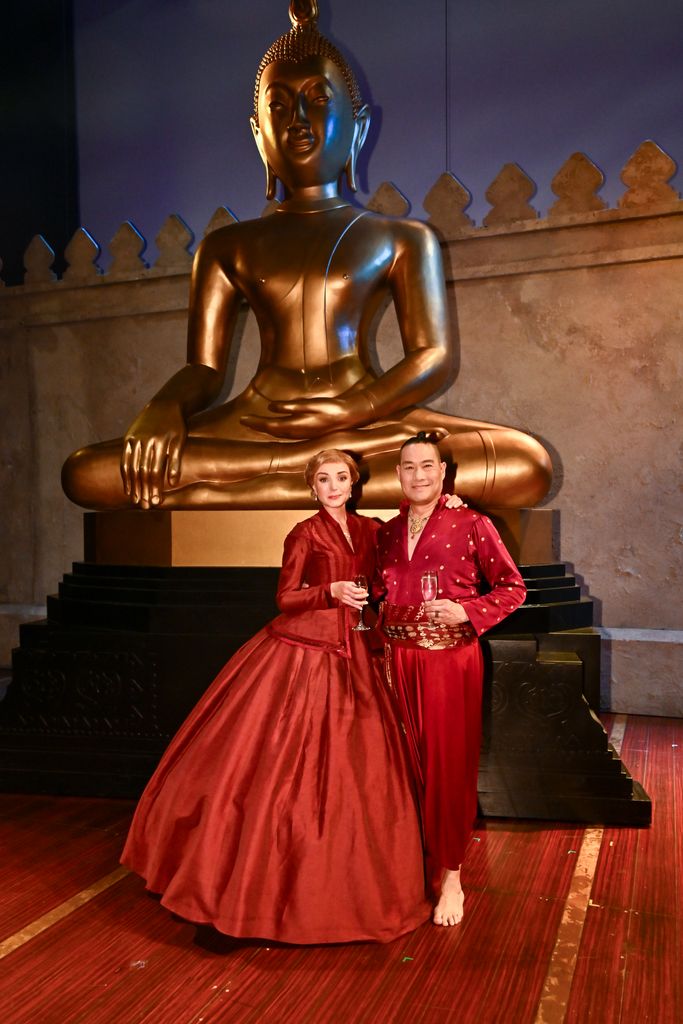 Helen George and Darren Lee post performance at the press night performance of "The King And I" 