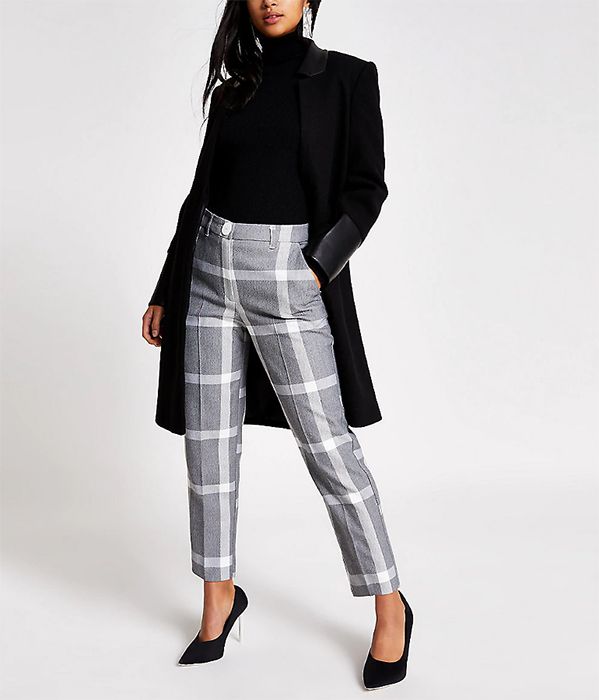 grey check trousers river island