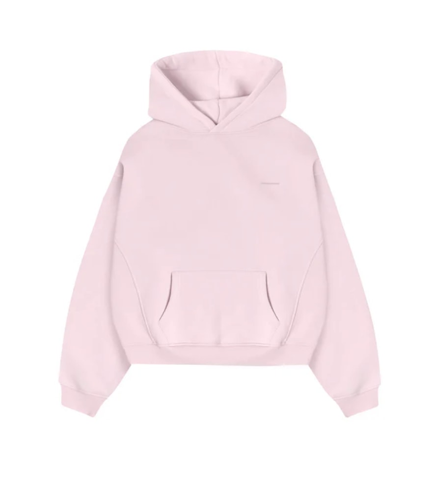 pale pink hoodie