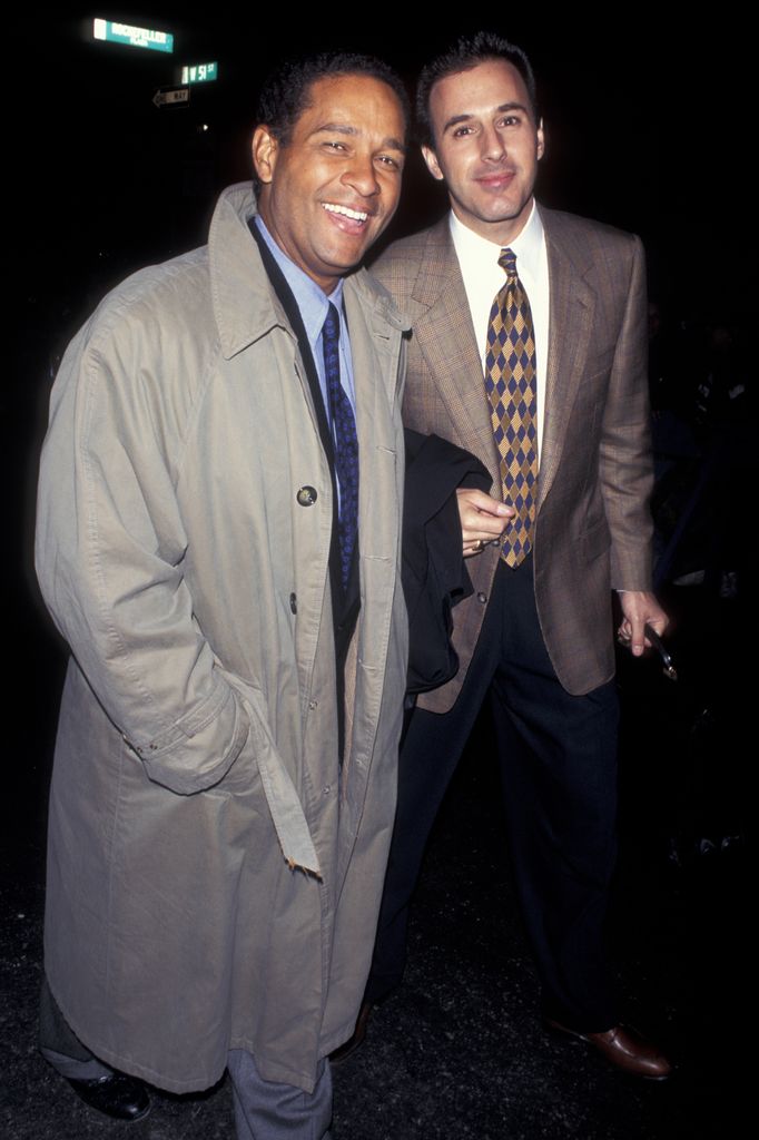 Bryant Gumbel and Matt Lauer during The Grand Opening Of the Fashion Cafe in 1995 at The Fashion Cafe in New York City, New York, United States