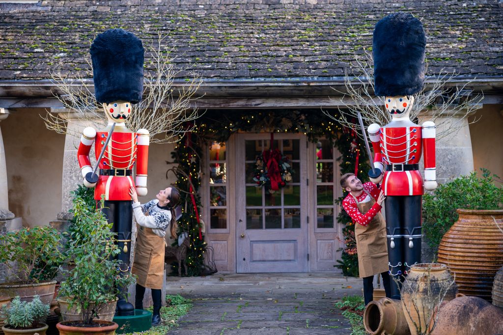 Nutcrackers outside the Orchard Room at Highgrove