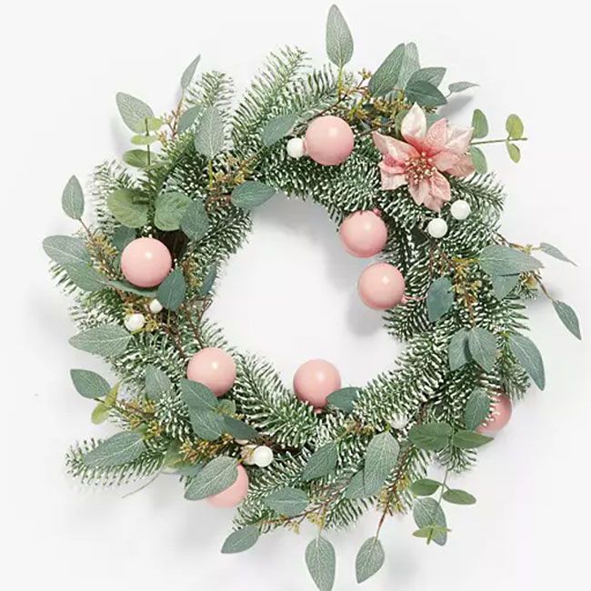 john lewis pink wreath minimalist