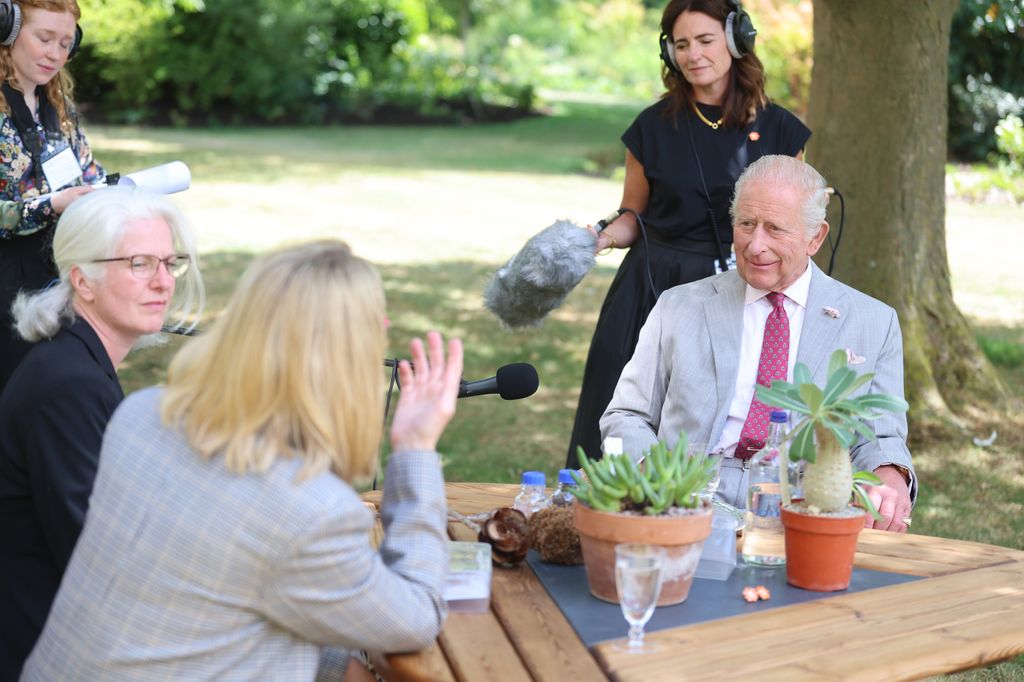 Cate, Dr Elinor Breman and King Charles discuss the seed bank