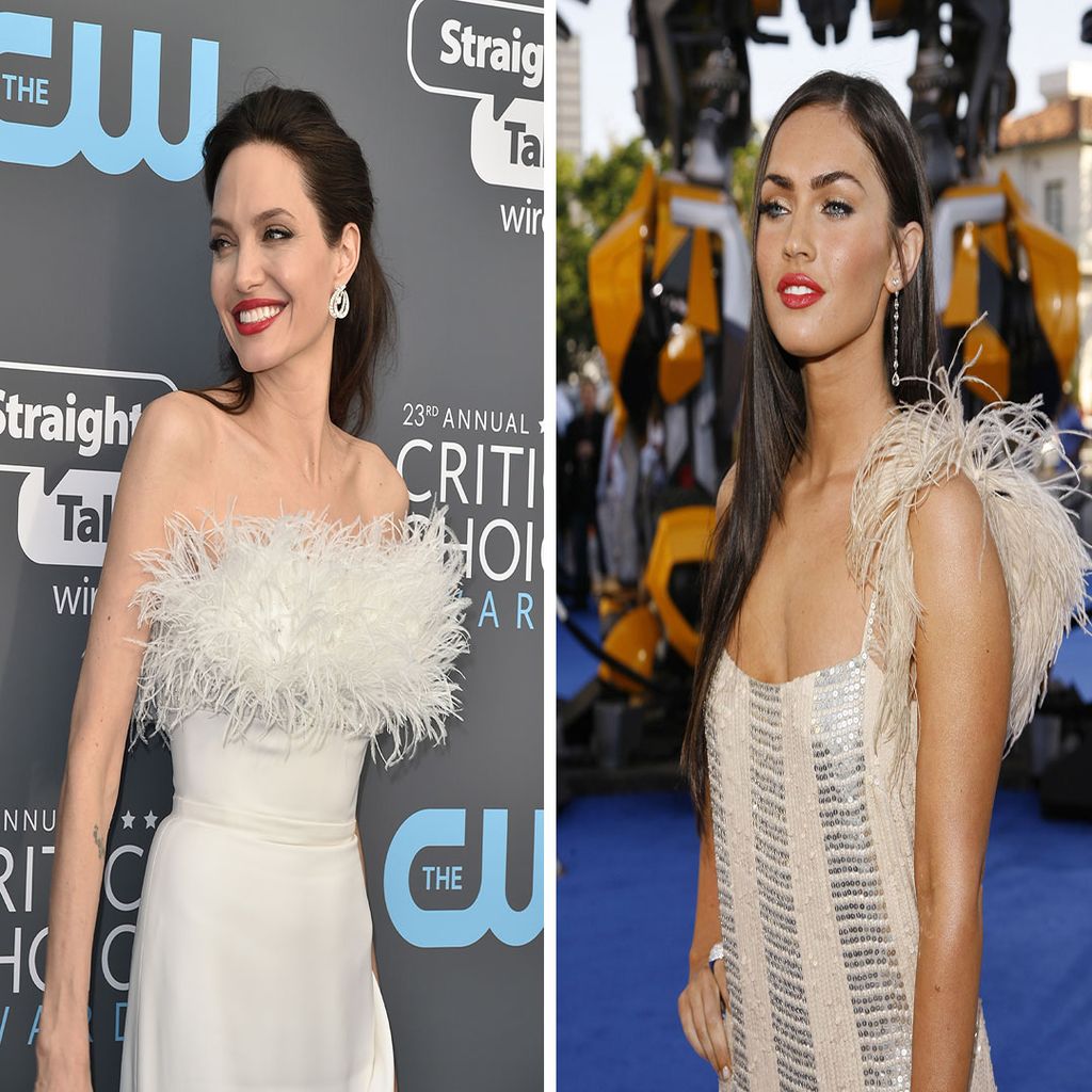 megan and angelina in feathers