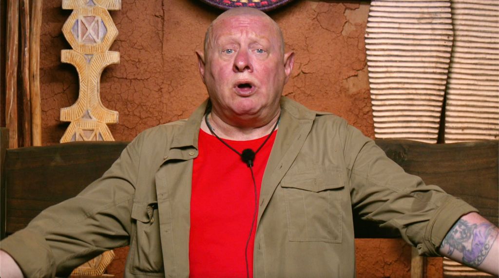 Shaun Ryder in I'm A Celebrity looking shocked