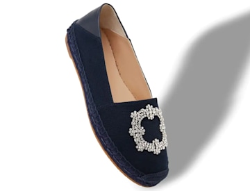 Hangrilla Navy Blue Cotton Espadrilles