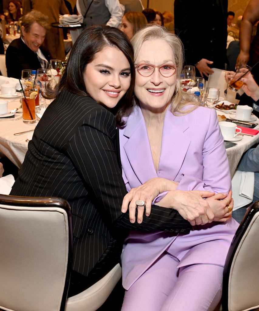 Selena Gomez and Meryl Streep attend the AFI Awards at Four Seasons Hotel Los Angeles at Beverly Hills 