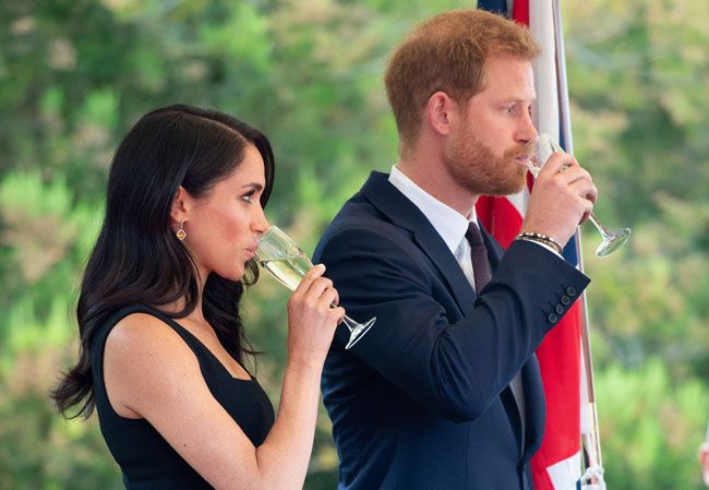 prince harry and meghan drinking