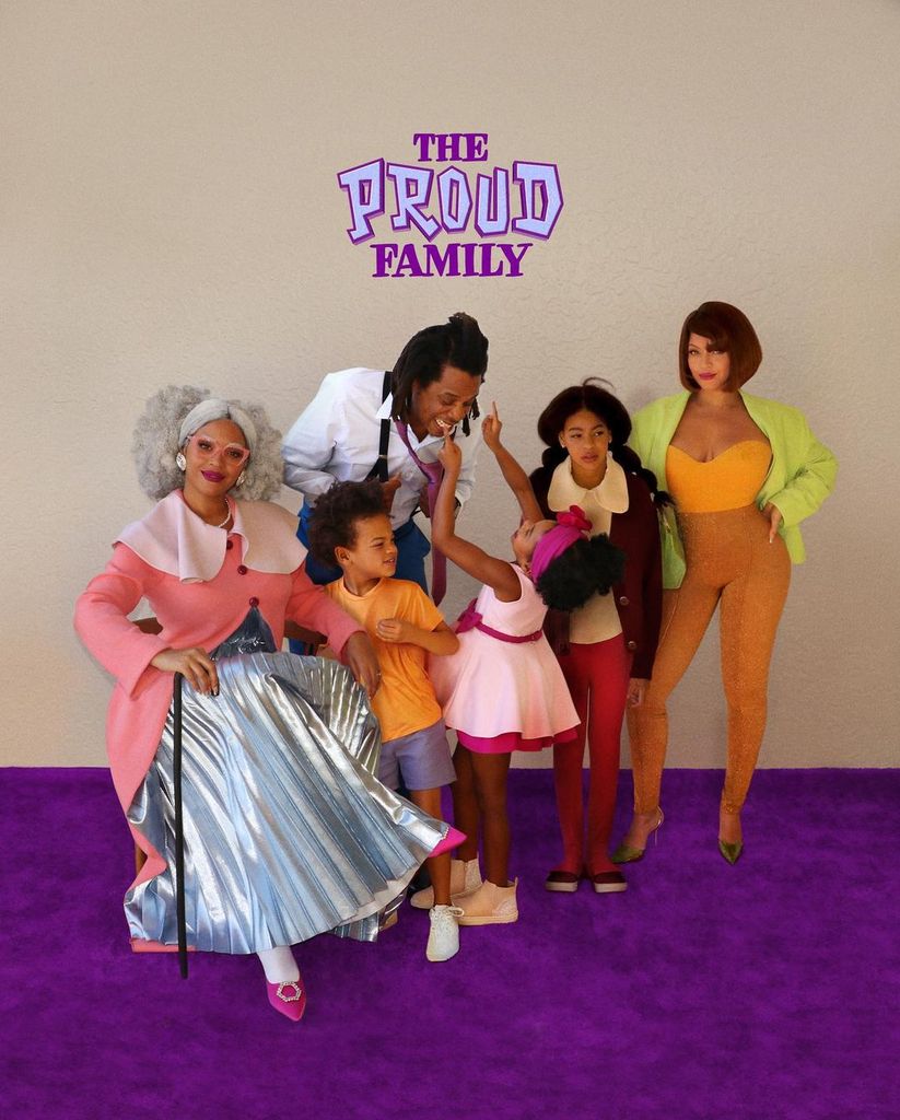 The Carters dressed up as The Proud Family for Halloween