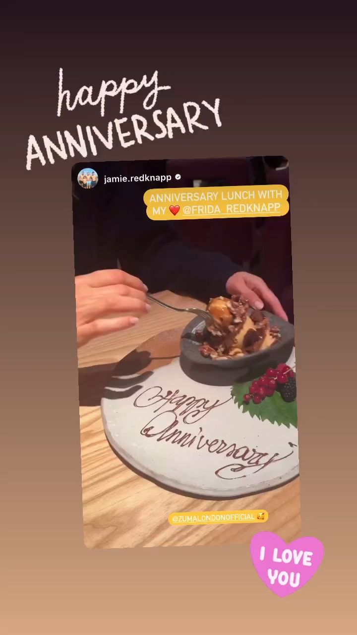Jamie Redknapp's wife Frida eating a chocolate dessert