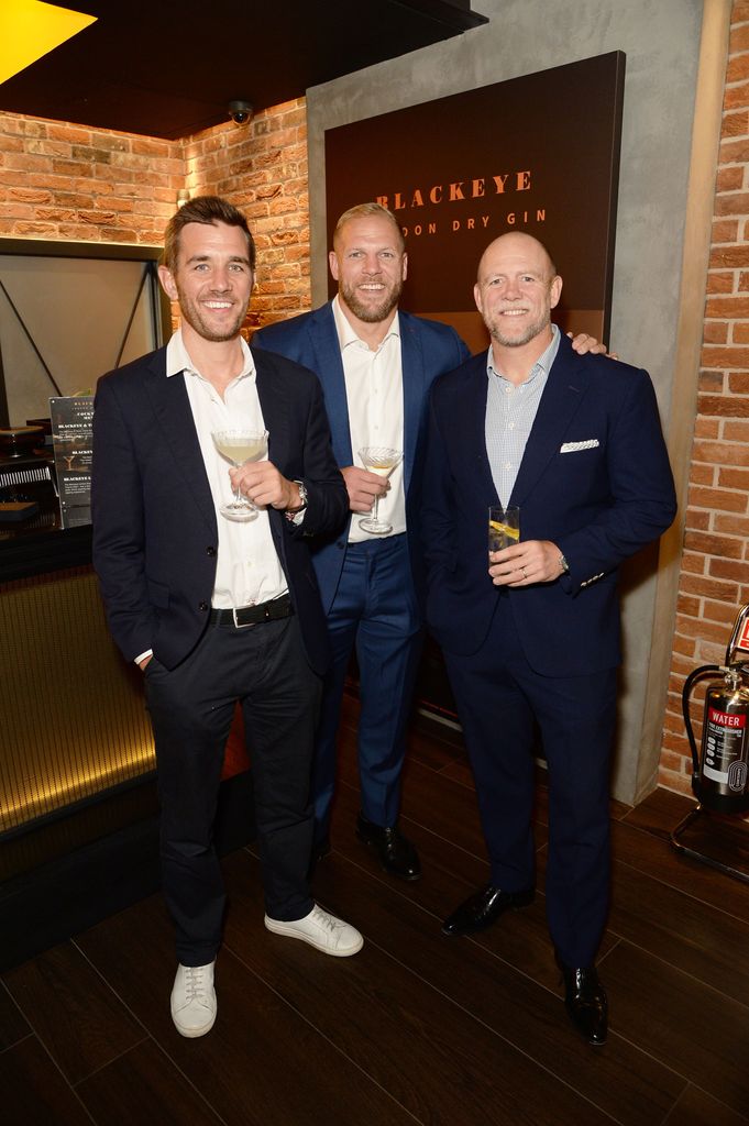Alex Payne, James Haskell and Mike Tindall at Blackeye Gin launch