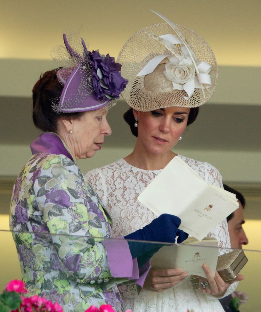 Princess Anne, The Princess Royal and Catherine, Princess of Wales watch the racing at Ascot