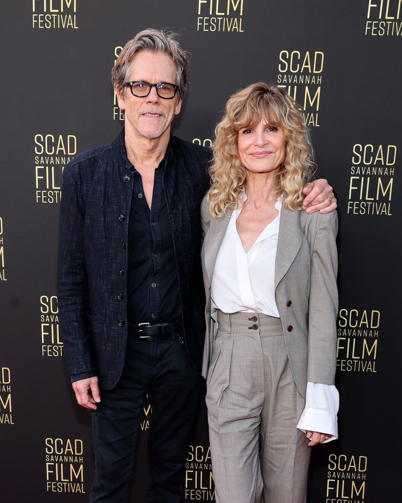 Kevin Bacon and Kyra Sedgwick attend the Red Carpet Day 3 during the 26th SCAD Savannah Film Festival on October 23, 2023 in Savannah, Georgia