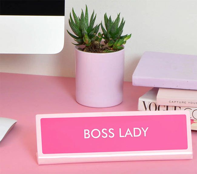boss lady name plate