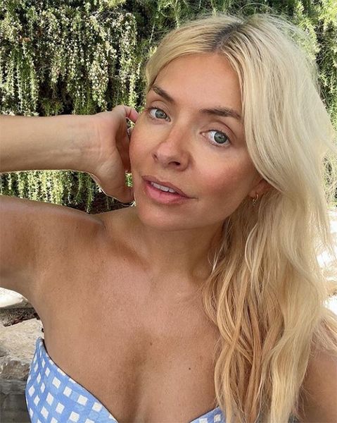 Holly Willoughby in plaid bikini