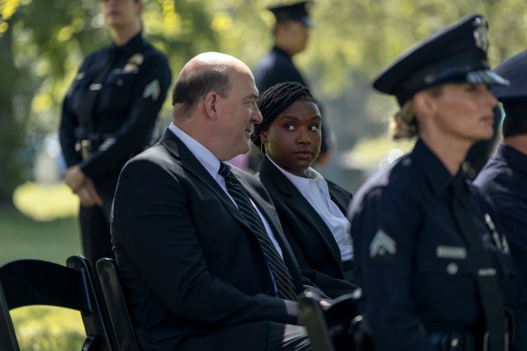 John Carroll Lynch (Thomas Laffont) and Courtney Taylor (Zamira Parker)  in a still from Ballard