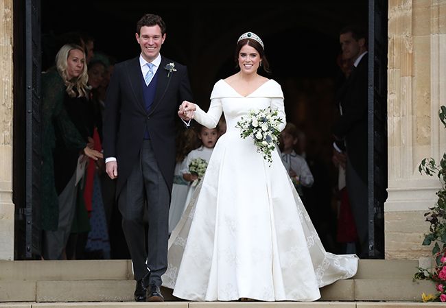 princess eugenie jack brooksbank hold hands wedding