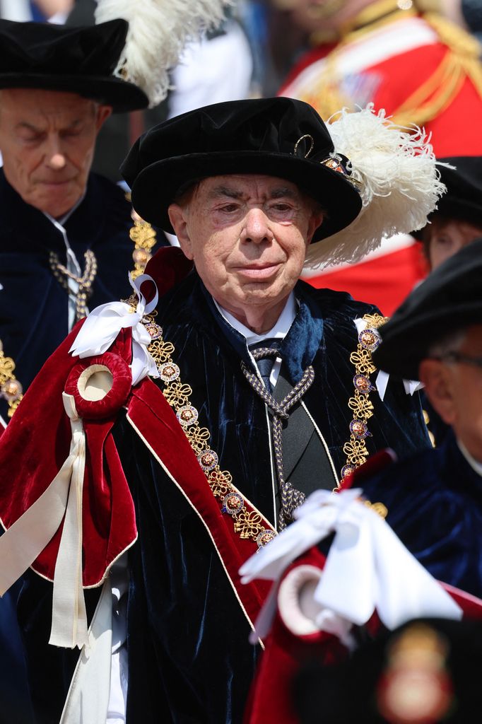 Lord Andrew Lloyd Webber arrives for the Order of the Garter service