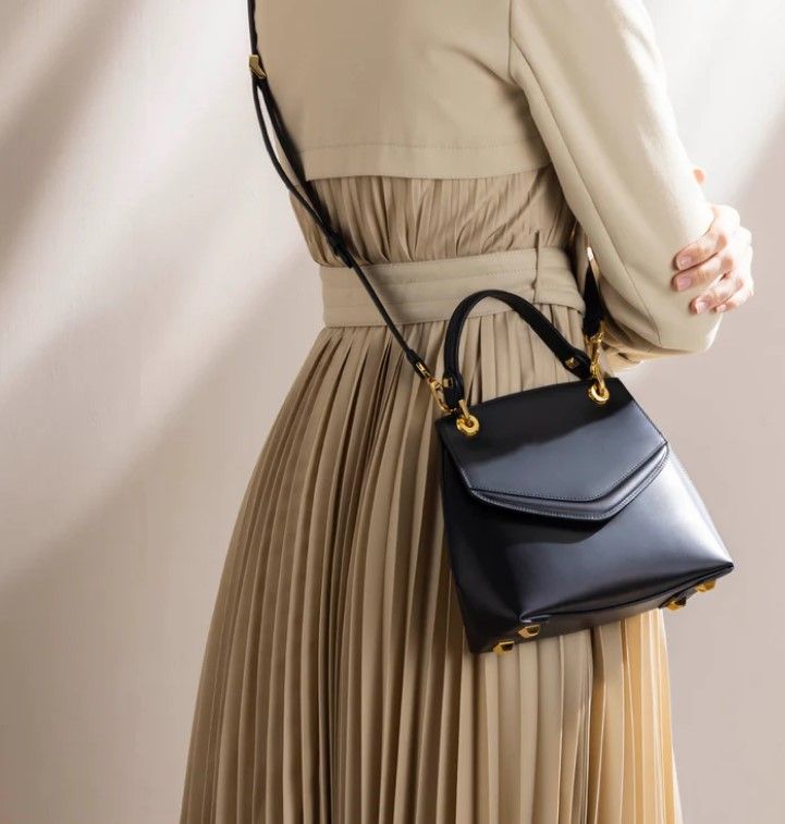 The Grace Han 'Black Love Letter Small Top Handle Bag' 