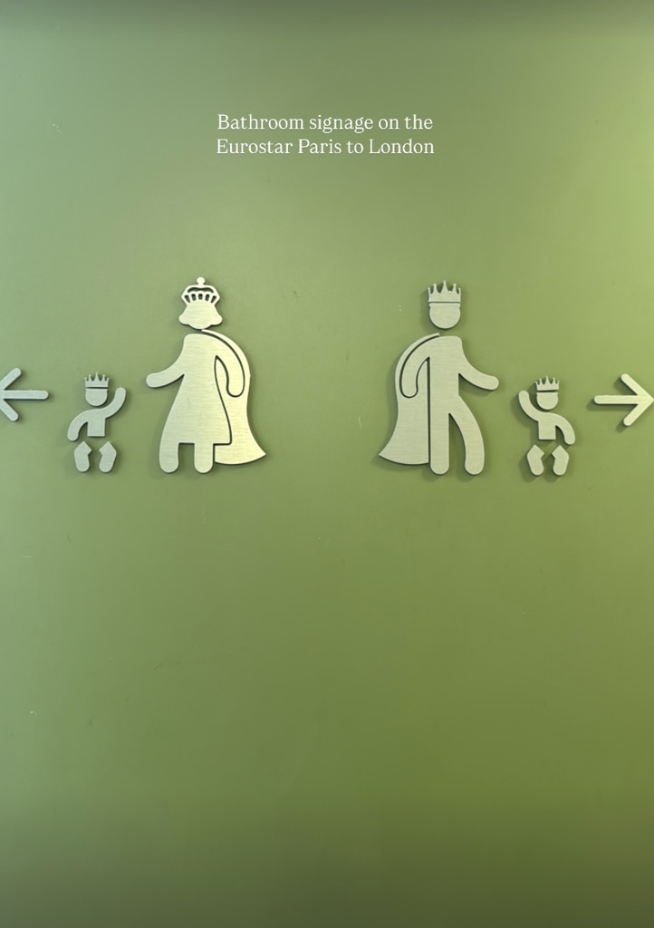 Dara took a photo of the royally-inspired toilet signs 
