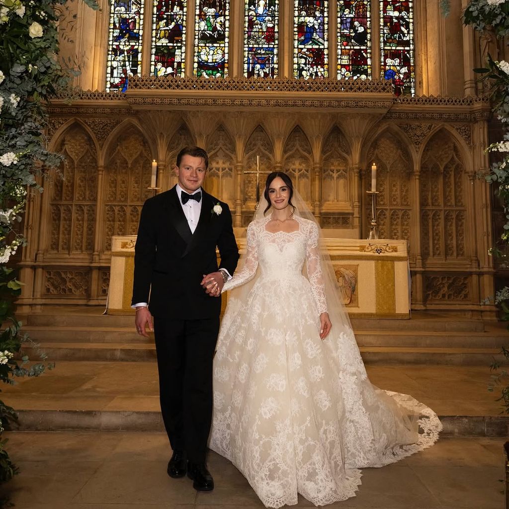 The couple married at Bath Abbey in late December