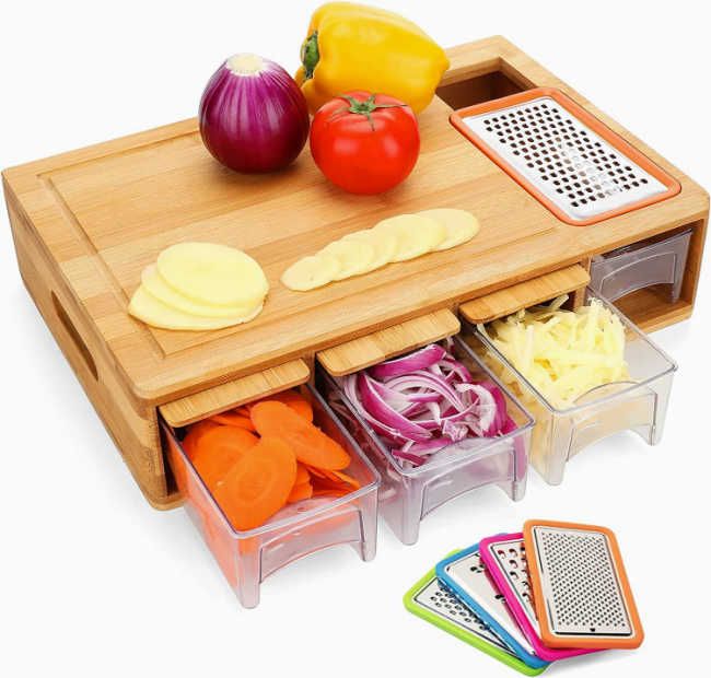 mrs hinch amazon chopping board with storage drawers