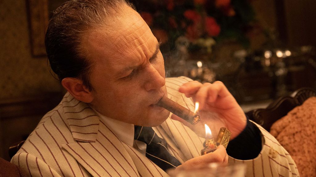 Tom Hardy as Al Capone in Capone on Netflix