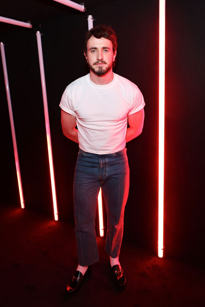 Paul Mescal attends the Gucci Cosmos evening Vernissage at 180 The Strand on October 10, 2023 in London, England.