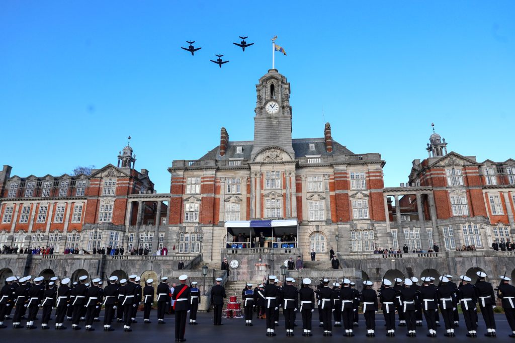 A flypast over the naval college