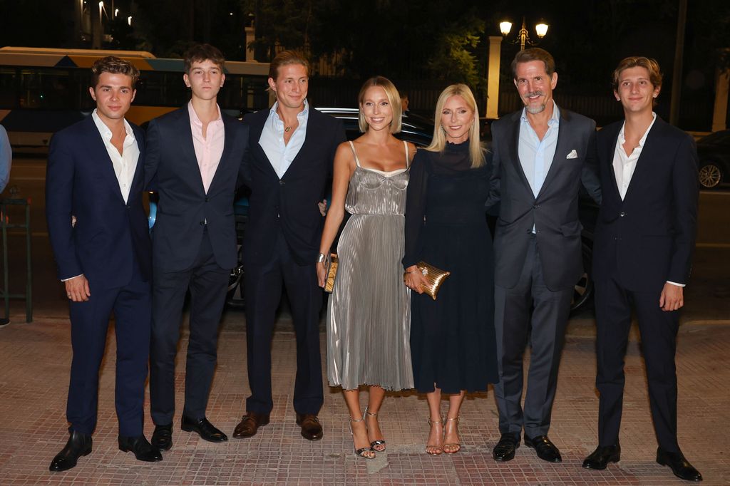 Crown Prince Pavlos and Crown Princess Marie-Chantal with their five children