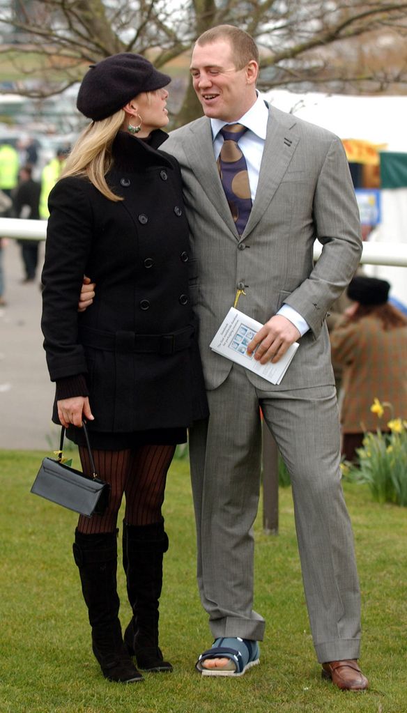 Zara and Mike smiling at eachother in 2005