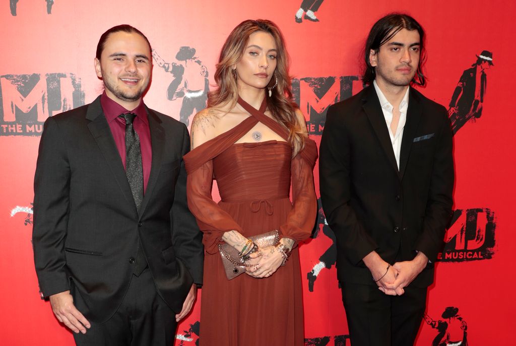 Prince Jackson, Paris Jackson and Bigi Jackson attend the opening night of "MJ: The Musical" at Prince Edward Theatre on March 27, 2024 in London, England. (Photo by John Phillips/Getty Images)