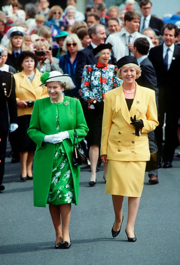 Queen Elizabeth II With President Vigdis Finnbogadottir Of Iceland.