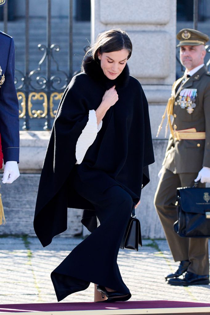 MADRID, SPAIN - JANUARY 06: Queen Letizia of Spain attends the Pascua Militar ceremony at the Royal Palace on January 06, 2026 in Madrid, Spain. (Photo by Carlos Alvarez/Getty Images)