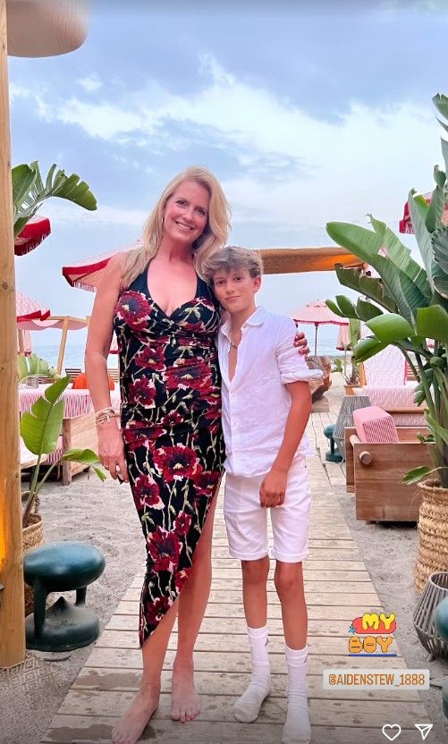 Penny Lancaster with her 12-year-old son Aiden