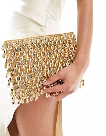 asos gold clutch bag