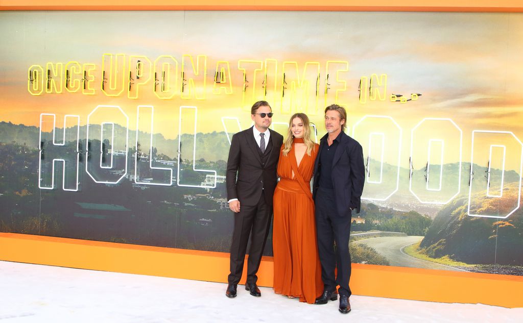 Stars Leonardo DiCaprio, Margot Robbie and Brad Pitt on the red carpet for the Once Upon A Time In Hollywood UK premiere