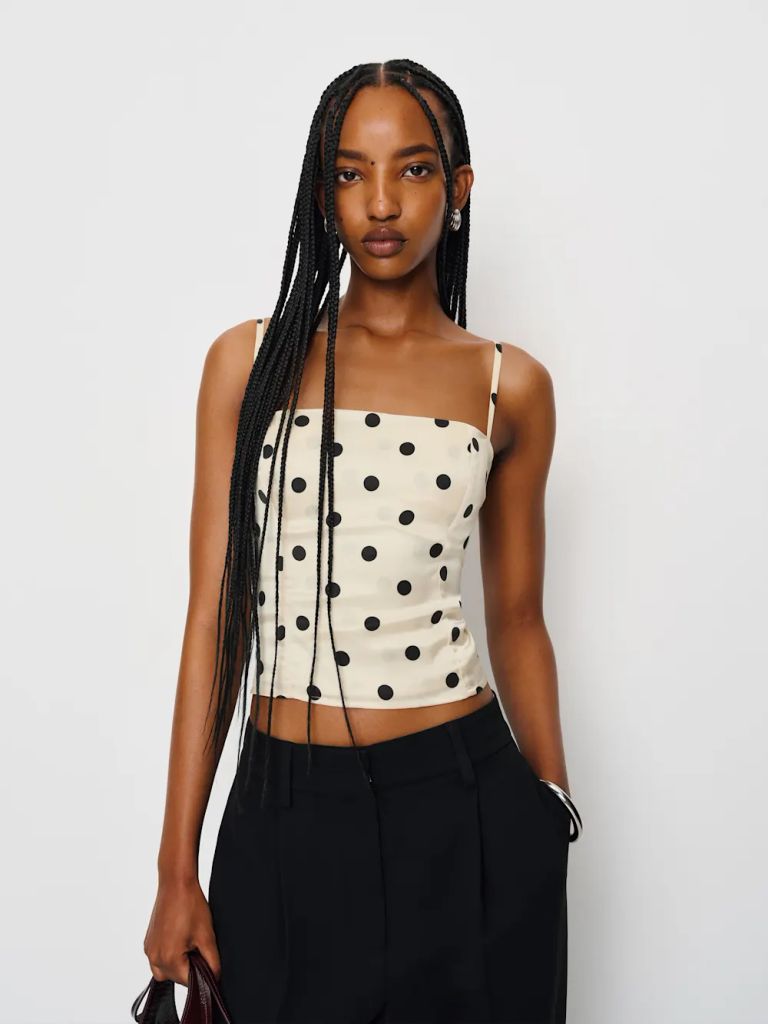 Reformation polka dot top