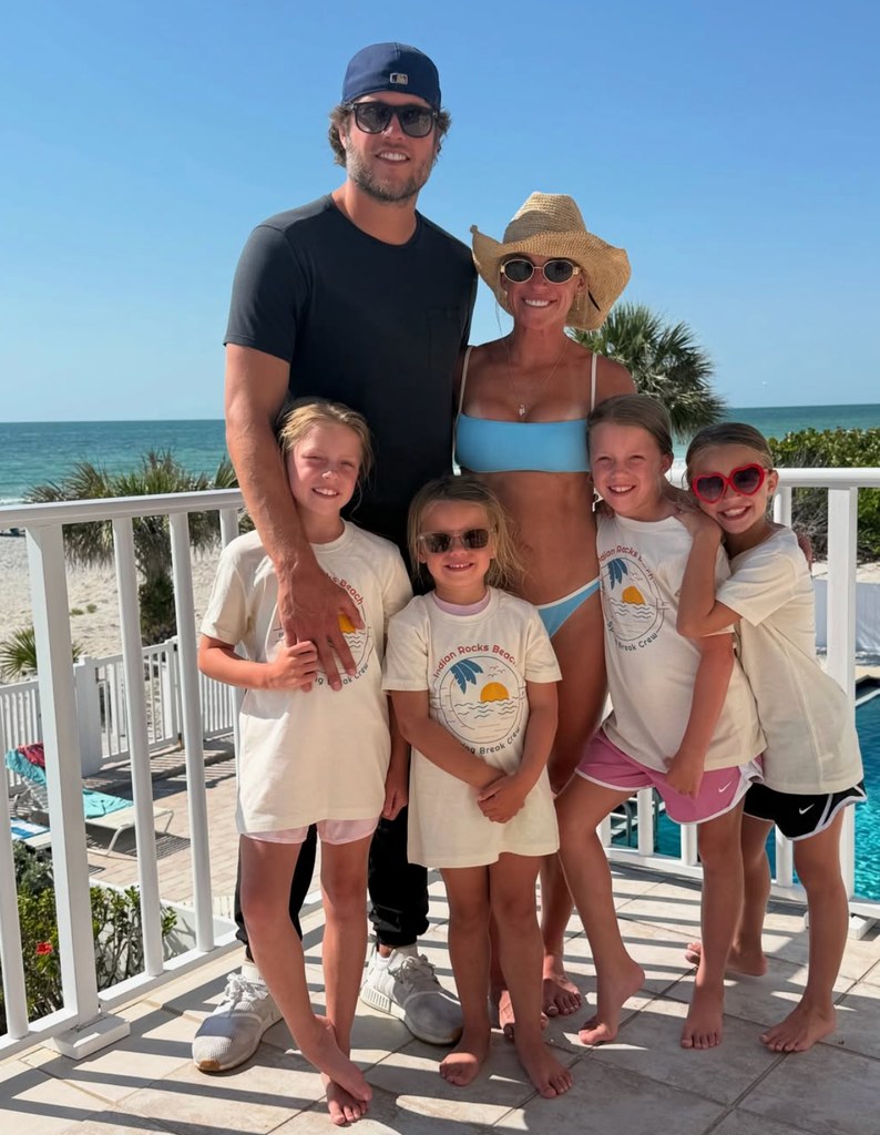 Matthew and Kelly Stafford with their daughters, Sawyer, Chandler, Hunter and Tyler