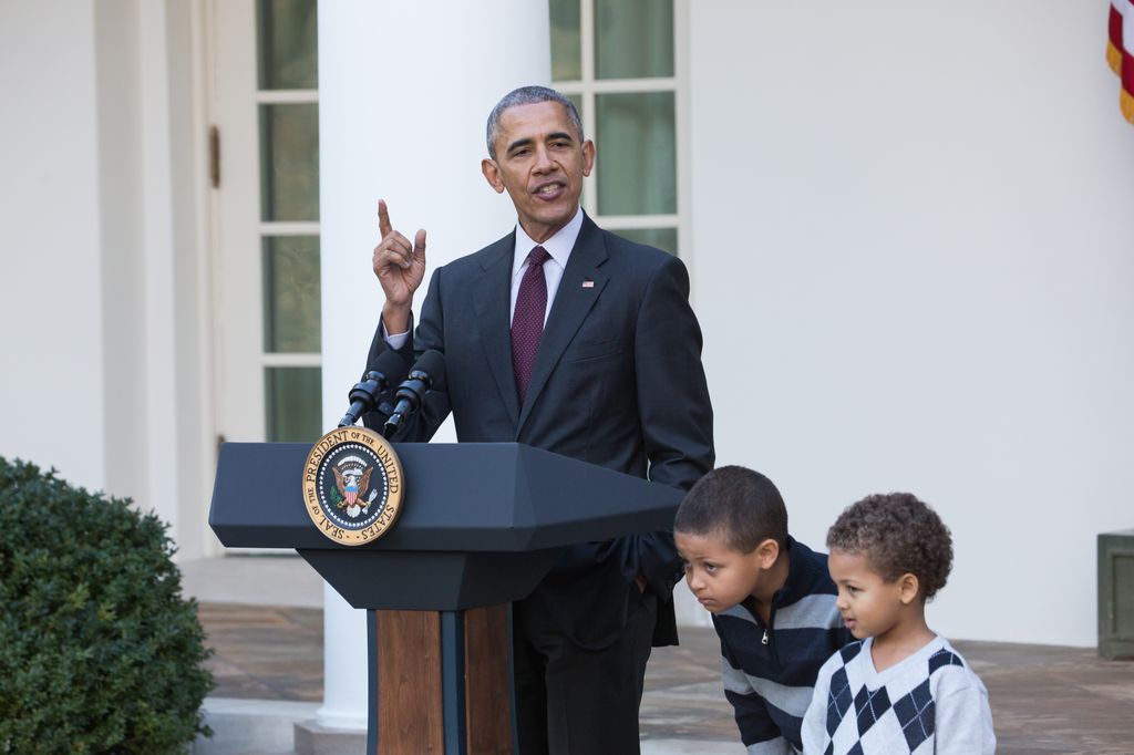 Austin and Aaron joined their uncle for the final turkey pardon