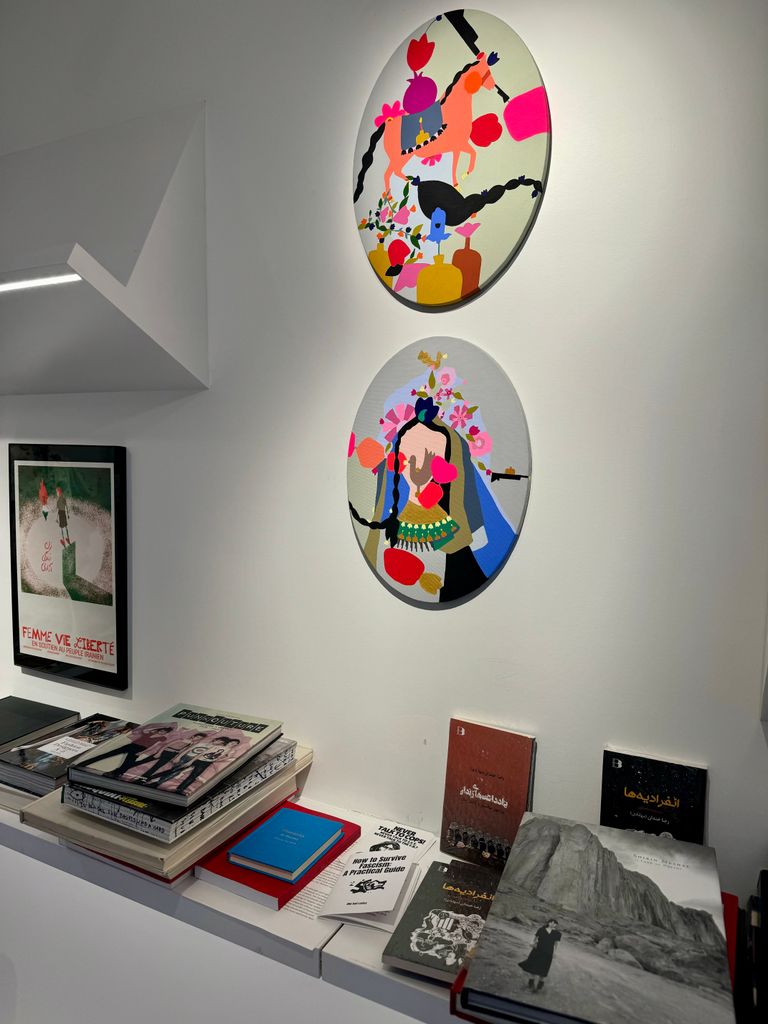 Inside Angelina Jolie's Atelier Jolie, during an exhibit titled Strand for Women; the building was formerly owned by Andy Warhol and it was the last place Jean-Michel Basquiat lived in before his death at 27 in 1988