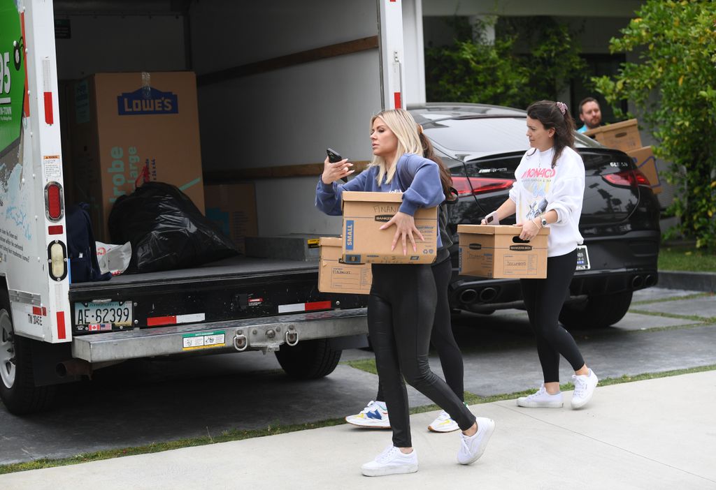 Ariana Madix is seen carrying boxes on May 22, 2023 in Los Angeles, California
