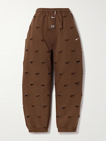 NIKE
+ Jacquemus cutout cotton-blend jersey track pants