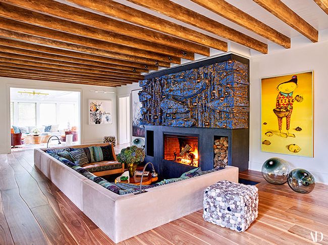 Robert Downey Jr living room architectural digest
